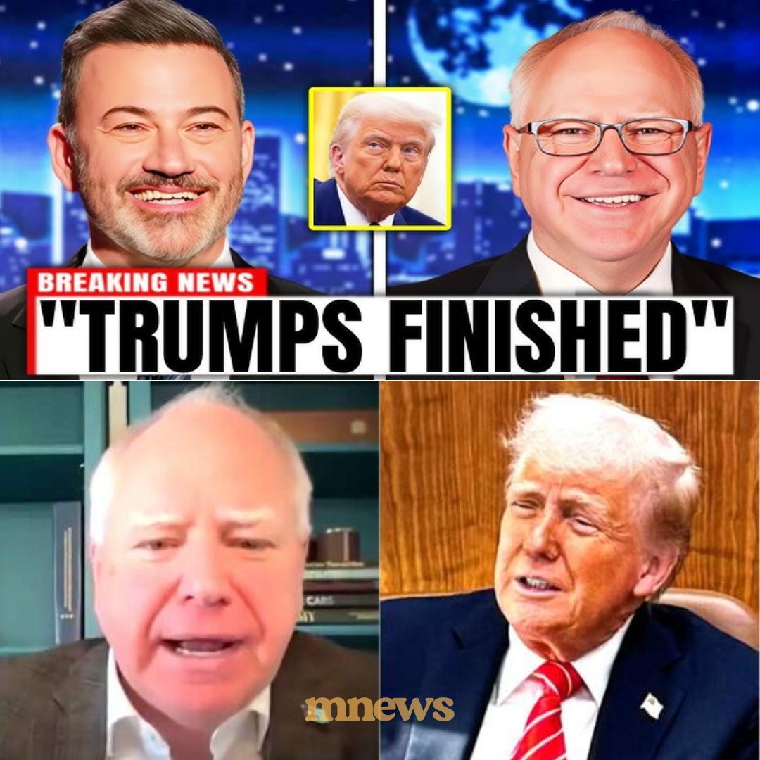 Jimmy Kimmel and Gov. Tim Walz discussing Donald Trump